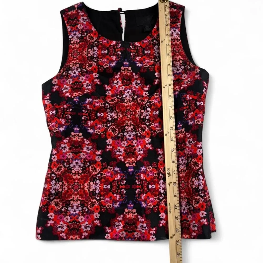 J.Crew Women’s Multicolor Floral Silk Sleeveless Top Side Zip Size 0
